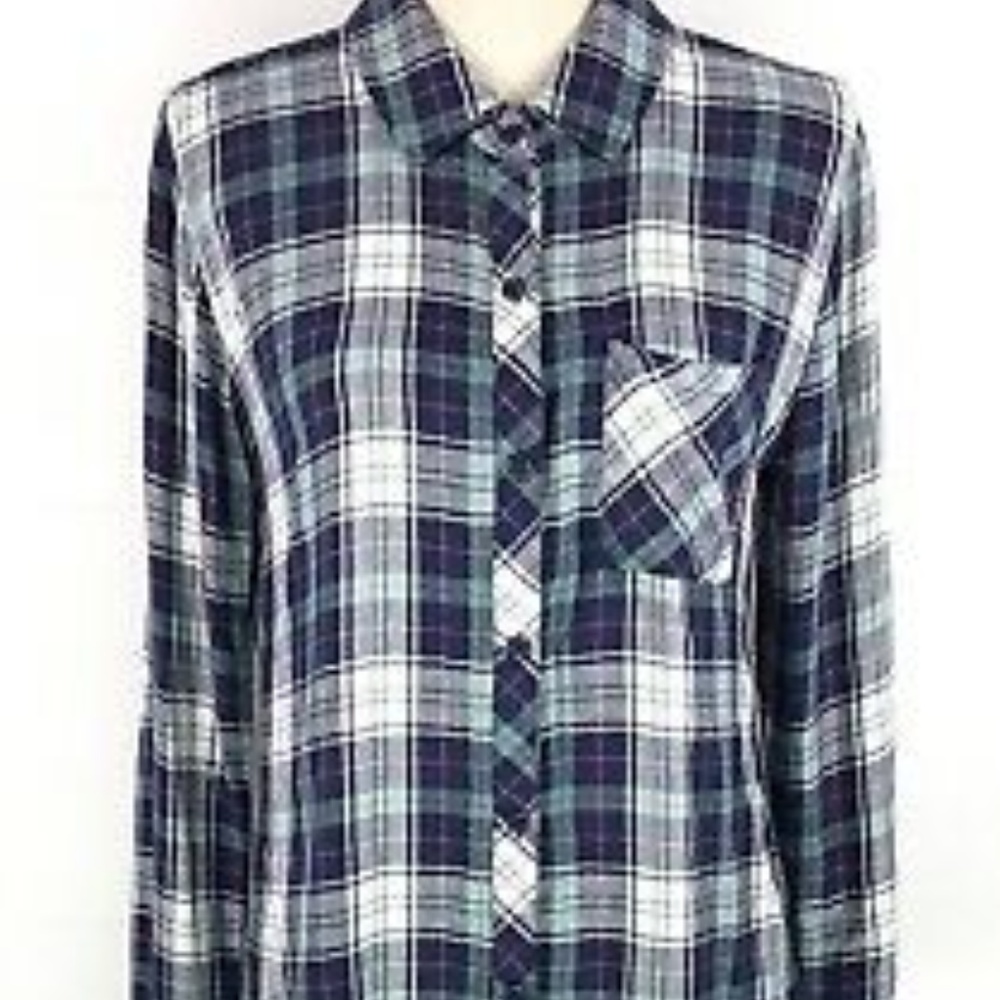 Rails Hunter Green One Pocket Plaid Shirt Small